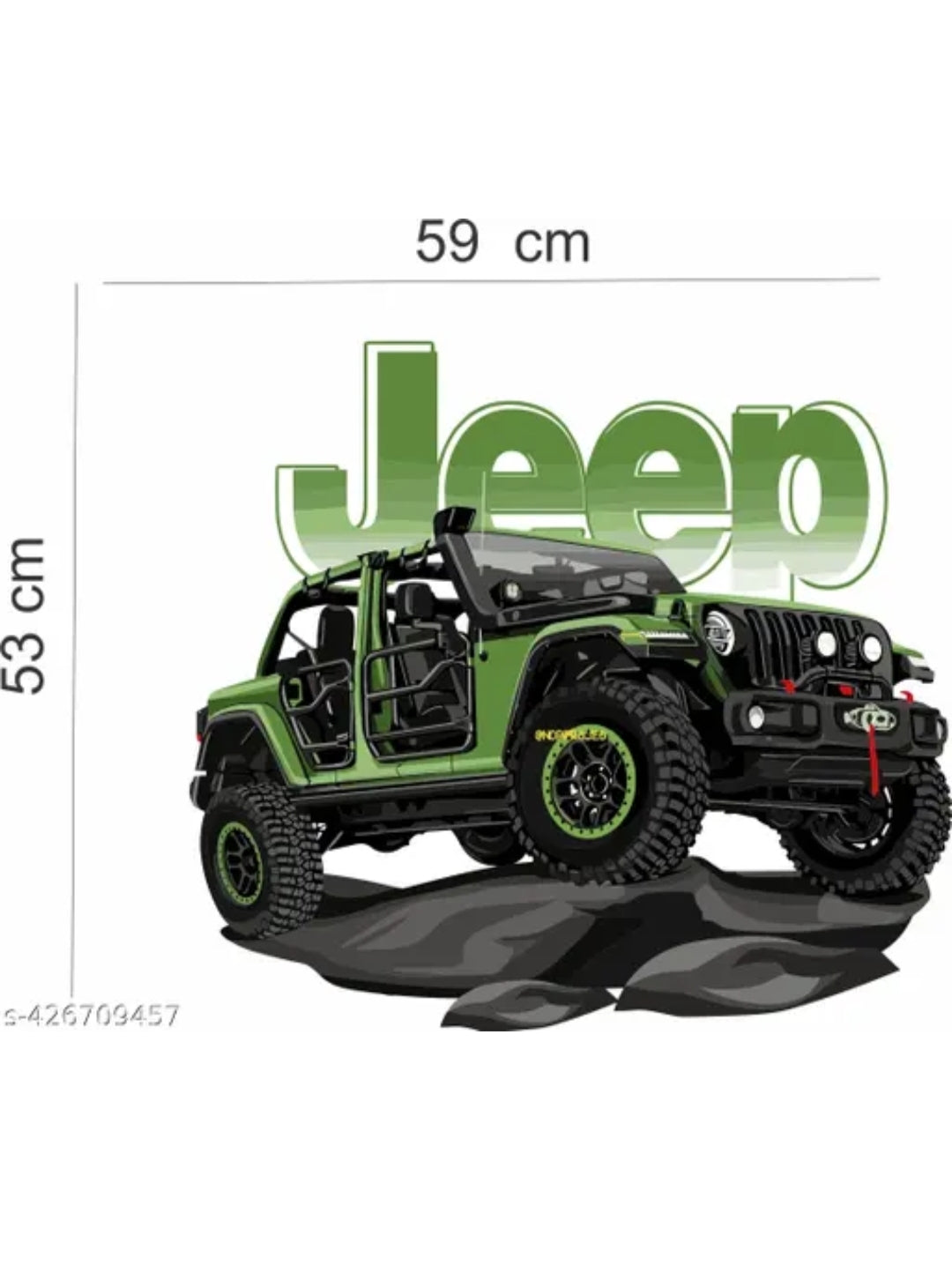 Artistic Decals Car Wall Sticker for Living Room, Bedroom, Kids Room, Big size sticker, 3D sticker, PVC vinyl wall sticker, Mountain jeeps,
