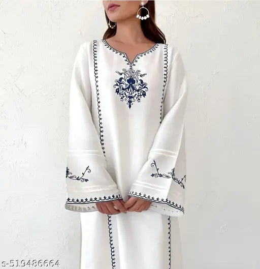 big size white embroidery kurti 
Name: big size white embroidery kurti