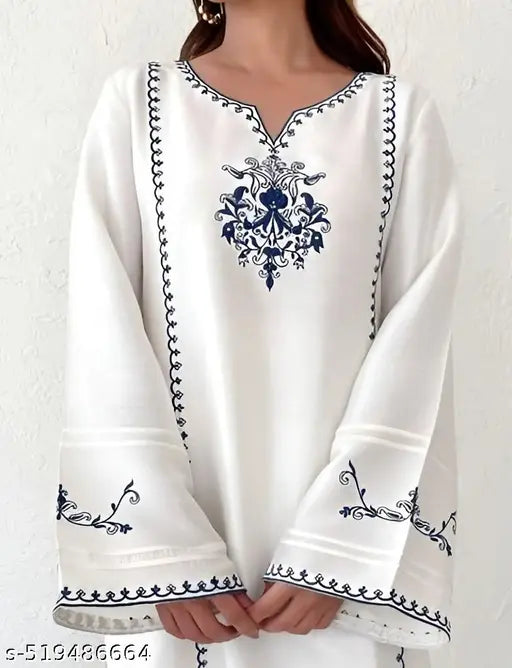 big size white embroidery kurti 
Name: big size white embroidery kurti